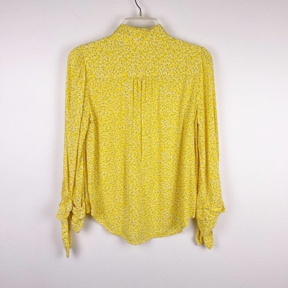 Anthropologie Maeve Blithe Button Down Blouse Top Yellow Women's Size 4 - Picture 3 of 8
